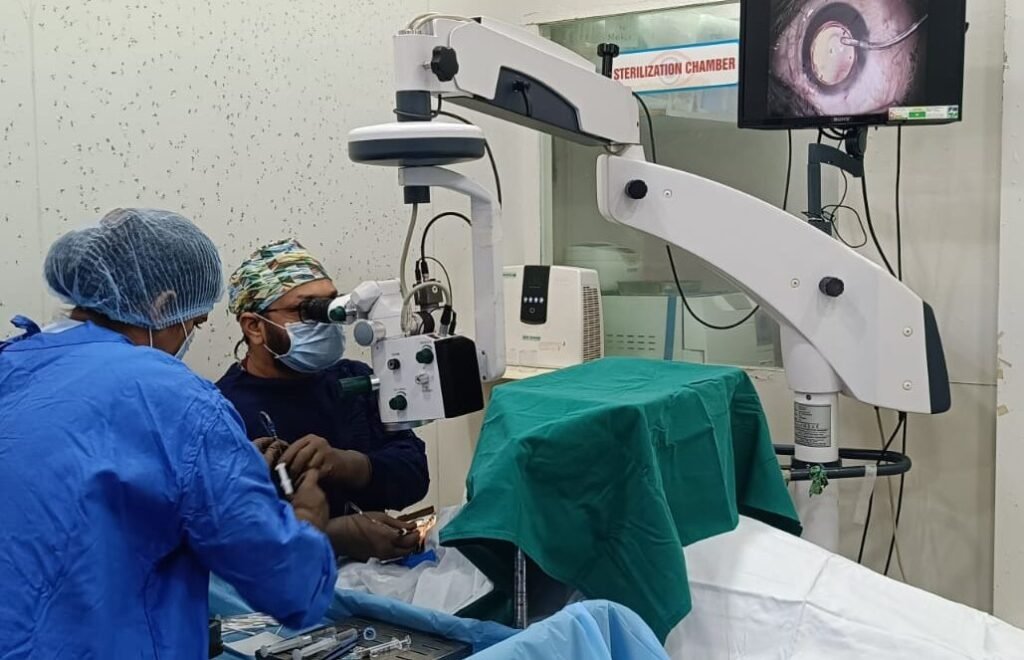 Dr Jignesh gala performing retina laser
