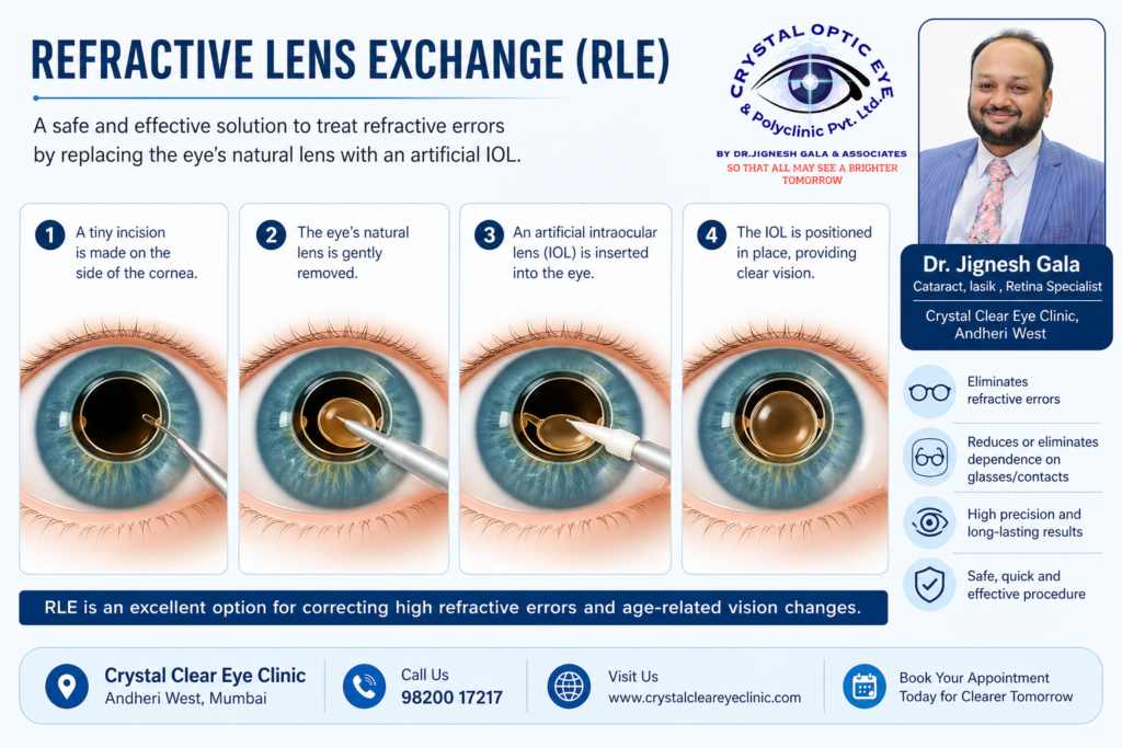 DRJignesh Gala explaining steps of refractive lens exchange 