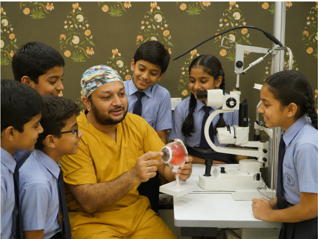 jignesh gala with school kids