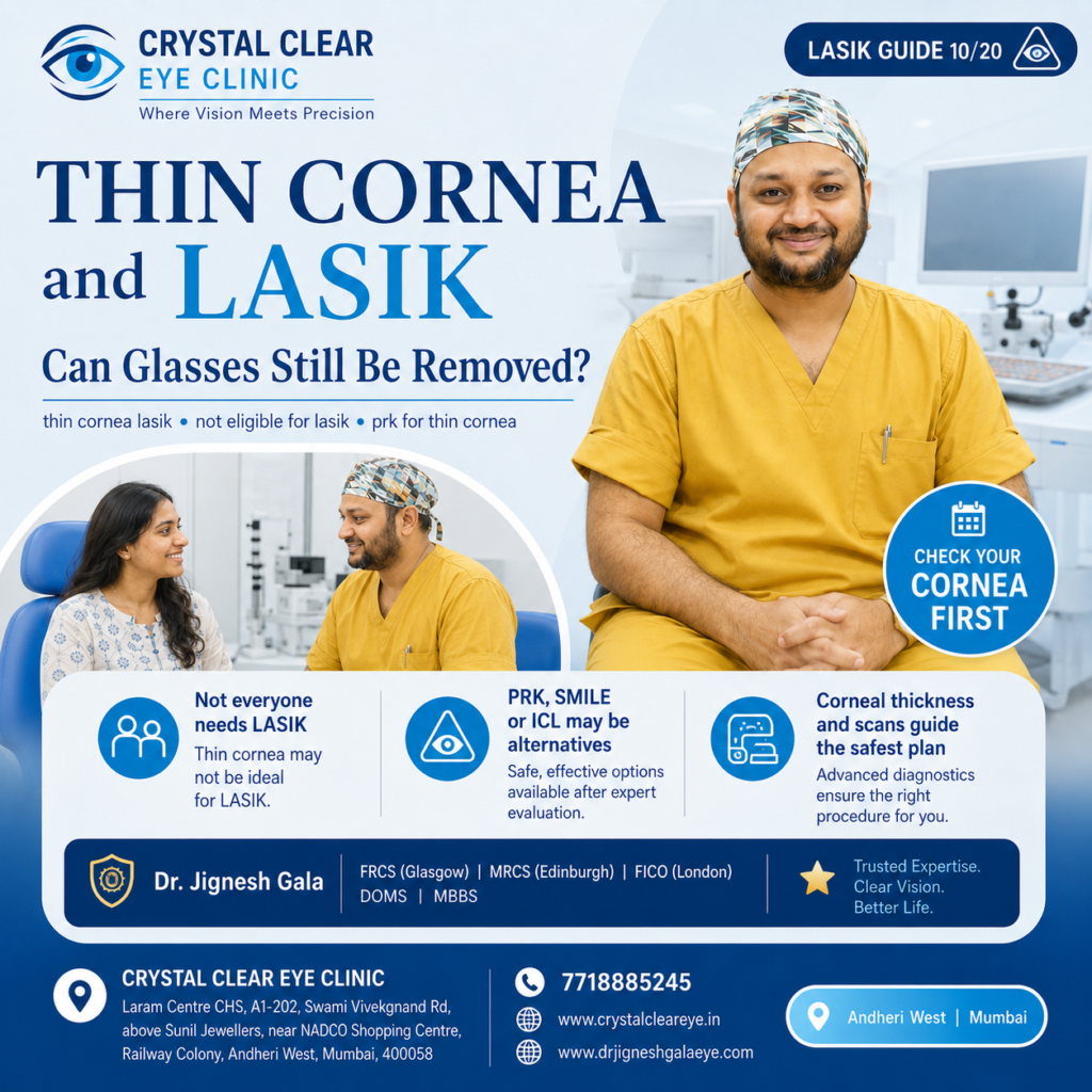 Thin cornea solution by DrJignesh Gala Crystal Clear Eye Clinic Best Eye Clinic in Andheri Mumbai Thin cornea solution by DrJignesh Gala